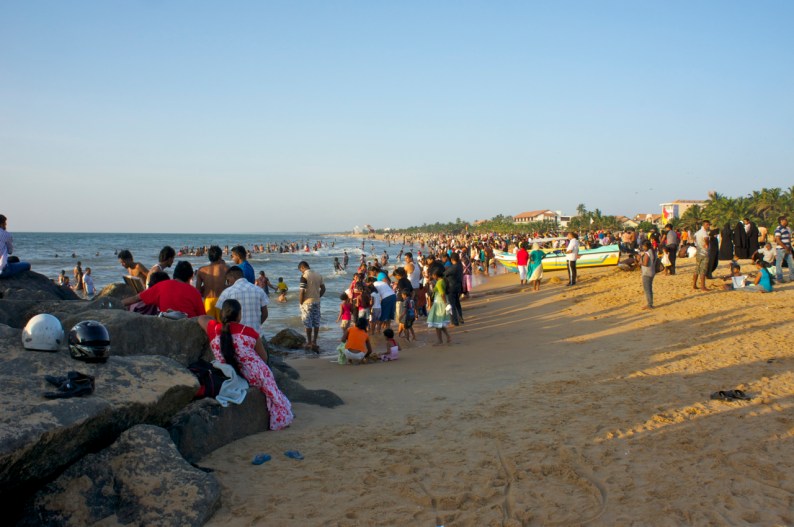 weekenddrukte op het strand